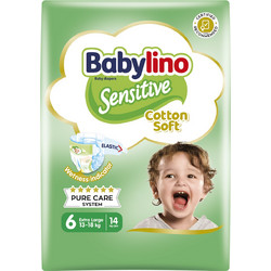 Babylino Sensitive Cotton Πάνες No6 13-18kg 14τμχ