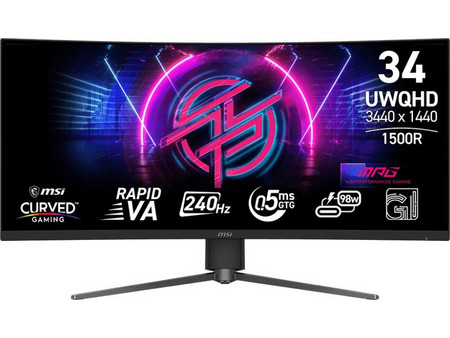 MSI MPG 346CQRF X24 Ultrawide VA HDR Curved Gaming Monitor 34" 3440x1440 QHD 240Hz 0.5ms