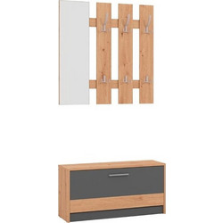 ΣΤΑΝΤ ΓΙΑ ΧΩΛ RIMINI ARTISAN OAK-ΓΚΡΙ ΓΡΑΦΙΤΗΣ 92x28x202εκ fxtr 11011705