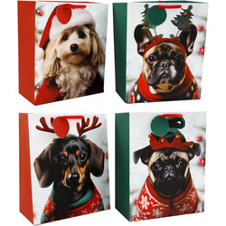 Τσάντα δώρου Christmas dog 26x33cm - Plastona