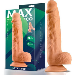 LateToBed Max & Co Andi 9.1" Ρεαλιστικό Dildo με Βεντούζα & Όρχεις 23cm Flesh