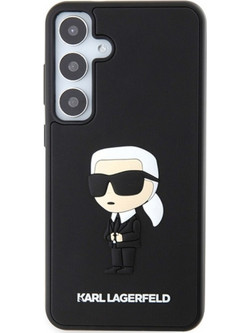 Karl Lagerfeld 3D Rubber Ikonik Karl's Head Back Cover Black (Samsung Galaxy S24 Plus)
