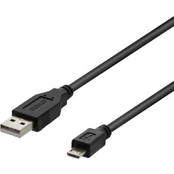 Deltaco Καλώδιο Φόρτισης USB-A σε Micro USB 1m, USB 2.0, Μαύρο MICRO-101