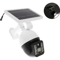 Αδιάβροχος ηλιακός προβολέας 6 LED SMD σε σχήμα κάμερας με ανιχνευτή κίνησης FO-TA126 λευκό