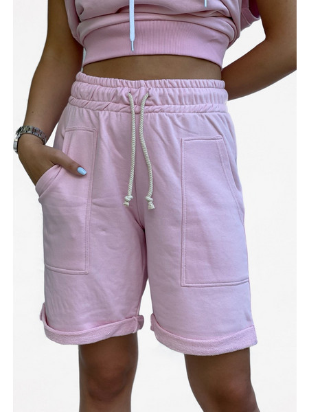 Hoodloom Loose Fit Γυναικεία Βερμούδα Ροζ