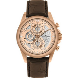 Jacques Lemans Liverpool Rose Gold Brown Leather Chronograph 1-1847D