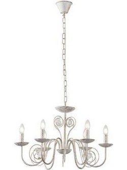 Arte Illumina Φωτιστικό Κρεμαστό Εξάφωτο 6xE27 Φ64x42cm Duke Λευκό-Χρυσαφί 144-47015