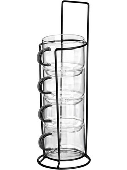 ESTIA ΚΟΥΠΕΣ ΓΥΑΛΙΝΕΣ ΜΕ ΜΕΤΑΛΛΙΚΗ ΒΑΣΗ ΣΕΤ 4x210ml ESTIA 07-35372