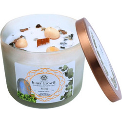 Κερί με Πολύτιμους Λίθους Gemstone Candle Inner Growth Mint 256g
