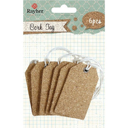 Ετικέτες από Φελλό Rayher 6x3.5 cm Συσκευασία 6 Τεμάχιων