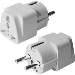 POWERTECH αντάπτορας ρεύματος PT-1544 German type/Universal, copper, λευκός PT-1544