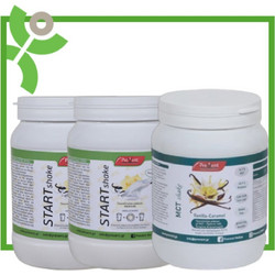 Prevent 2x Prevent Start Shake ΠρωτεΪνικό Ρόφημα με Γεύση Βανίλια, 2x430gr & MCT Shake Vanilla Caramel Πρωτεϊνούχο Ρόφημα Βανίλια Καραμέλα, 440gr (2x 5213008741171 & 5213008741133 )