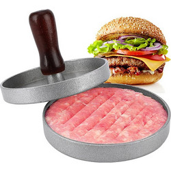 Αντικολλητική Μεταλλική Πρέσα Παρασκευής Burger Smash Burger με Ραβδώσεις Διαμέτρου 12cm