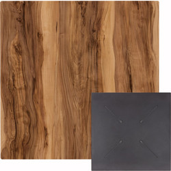 ΕΠΙΦΑΝΕΙΑ ΤΡΑΠΕΖΙΟΥ ΤΕΤΡΑΓΩΝΗ HPL INDIAN SHEESHAM 70x70εκ-Τιμή Σετ 2 τεμ