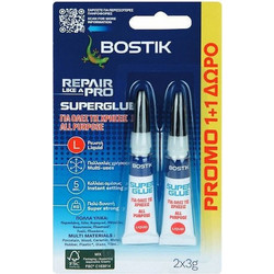Κόλλα Κυανοακρυλική Superglue 2x3gr Bostik