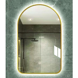 Gloria Kamara Καθρέπτης Μπάνιου 77-0081 LED Gold Frame 50X80 εκ