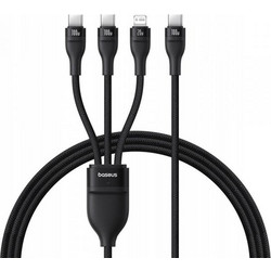 USB-C to Lightning / 2 x USB-C Charging Cable Baseus Flash Series III 3in1, 100W, 5A, 1.5m, Black P10377502111-00