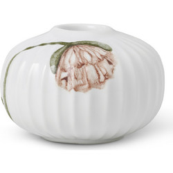 Kahler - Hammershoi Poppy Candle Holder - White w. Deco - O7.5 cm