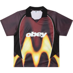 Obey Blurred Soccer Jersey T-Shirt Ανδρική Κοντομάνικη Μπλούζα Polyester Regular Fit - Burnt Red Multi 131080378-BRM
