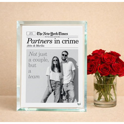 Γυάλινη κορνίζα με εφέ καθρέπτη Partners in Crime