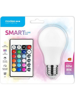 Modee LED Smart Σφαιρική Λάμπα με Τηλεχειριστήριο A60 9,4W RGB+W