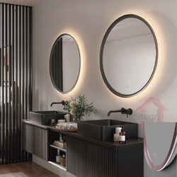 Καθρέπτης Μπάνιου Led Imex Torino O60cm με κοραλί κορνίζα TORI03760CL