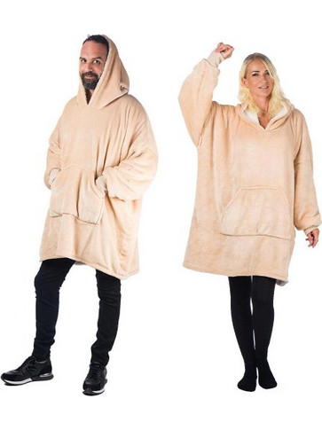 HomeVero Comfort Blanket Βελούδινη Oversized Μπλούζα - Κουβέρτα HV-CB-B Μπέζ