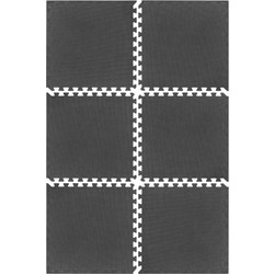 Δάπεδα Παζλ Γυμναστηρίου Μαύρα 180x120cm 6τμχ