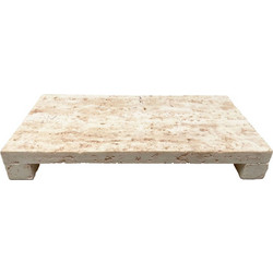 Διακοσμητικός Δίσκος Travertino 034285 34x17x5cm Stone Beige Πολυρεσίνη