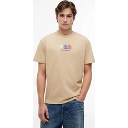 Ανδρικό T-shirt με Λαιμόκοψη Μπεζ Tommy Jeans DM0DM23172-AB9