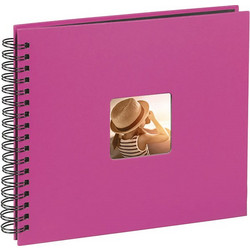 HAMA 10608 FINE ART SPIRAL BOUND ALBUM 36X32CM 50 BLACK PAGES PINK