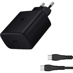 Sunix Σετ Φορτιστής Σπιτιού με Καλώδιο USB-C σε USB-C 45W - Μαύρο