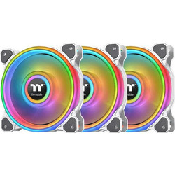 Thermaltake Riing Quad 12 Radiator Fan TT Premium Edition Case Fan 120mm RGB με Σύνδεση 9-Pin (USB 2.0) 3τμχ White