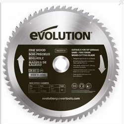 EVOLUTION FW255TCT-60 Δίσκος 255mm ξυλου καθαρής κοπής 60 δόντια 25,4mm