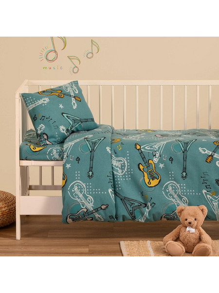 Melinen Home ΠΑΠΛΩΜΑΤΟΘΗΚΗ ΦΑΝΕΛΕΝΙΑ ΚΟΥΝΙΑΣ MUSIC PETROL (110X160) WINTER LINE ΒΑΒΥ