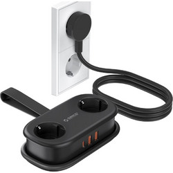 Orico AP3 20W GaN 5in1 Power Strip 2x AC + 2x USB-A + 1x USB-C - Black