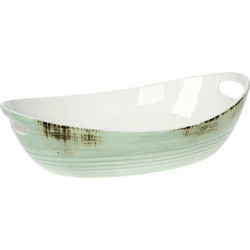 Cryspo Trio Country Πυρίμαχο Ταψί Πορσελάνης Οβάλ Green 37cm