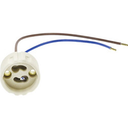 OPTONICA ντουί λάμπας GU10 με καλώδια 5187, 250V 2A, κεραμικό, λευκό
