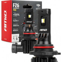 Amio AMiO - Λάμπες LED F26 Pro Series HB4 12/24V 68W 2900-3550lm 6.000K Full Can-Bus Plug&Play - 2 Τεμ. (04875/AM)