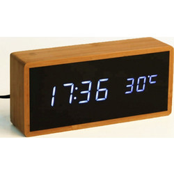 Επιτραπέζιο Ψηφιακό Ρολόι Bamboo Clock - OEM