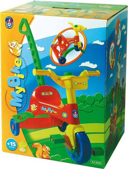 Androni Giocattoli Hello Kitty Triciclo Androni Τρίκυκλο Ποδήλατο με Χειρολαβή για 15+ Μηνών Πολύχρωμο 6420-HK