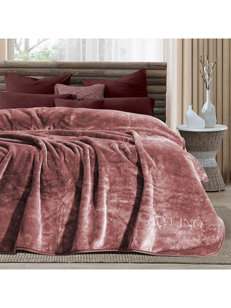 LINO ΚΟΥΒΕΡΤΑ VELLUT ENG.ROSE 220X240