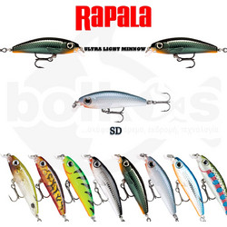 Rapala Ultra Light Minnow Τεχνητό Δόλωμα Ψαράκι Συρτής 4cm 3gr SD