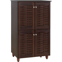 HomeMarkt Kabira Παπουτσοθήκη Ξύλινη Wenge Μ77xΠ34xΥ123cm HM2210.01
