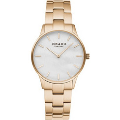 Obaku Lyng Lille Γυναικείο Ρολόι με Ροζ Χρυσό Μεταλλικό Μπρασελέ V247LXVWSV
