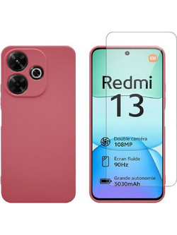 Redshield Redmi 13 4G Red Θήκη Κινητού & Προστατευτικό Οθόνης