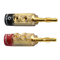 Fusion Banana High-end Banana Connector για Ηχεία 1.5 mm to 6.0 mm Transparent Gold (4 Τεμάχια)