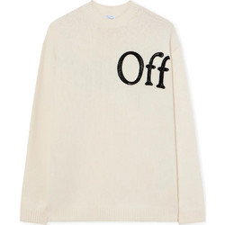 OFF WHITE BOOKISH SHARED KNIT CREW UNI ΠΟΥΛΟΒΕΡ 2FE00533TW221-IVORY BLACK