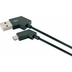 Schwaiger Angle (90) USB 2.0 to micro USB Cable Μαύρο 1.2m LKW120M533 1τμχ