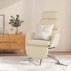 vidaXL Πολυθρόνα Relax με Υποπόδιο Περιστρεφόμενη Εκρού 3097526